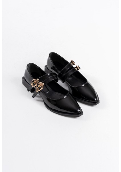 Murder Siyah Rugan Kemer Detaylı Kadın Topuklu Ayakkabı modelleri