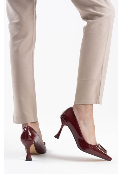 Nora Kadın Bordo Rugan Ayakkabı