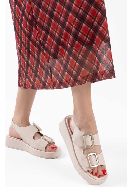 Shery Bej Cilt Sandalet