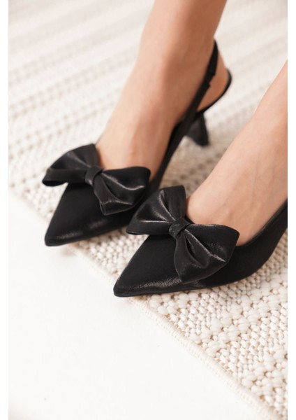 Serra Siyah Özel Malzeme Kadın Topuklu Ayakkabı indirimleri