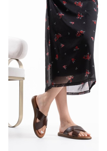 Weasley Acı Kahve Hakiki Deri Terlik modelleri