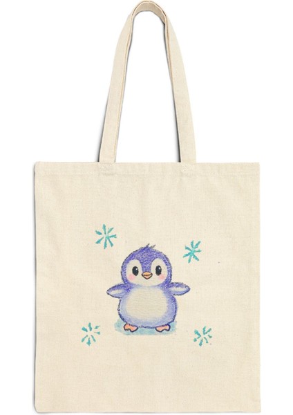 Arctic Penguin Tote Çanta - Sevimli Tote Çantalar, Estetik Tote Çantalar, Kanvas Tote Çanta, Kitap Çantası, Alışveriş Çantası, Sevimli Kitap Çantası Hediyesi fiyatları