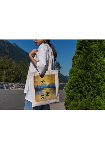 Maligne Gölü, Jasper Milli Parkı, Kanada Tote Çanta - Şirin Tote Çanta, Tote Çanta, Estetik Tote Çanta, Estetik Tote Çanta, Hediye Tote Çanta