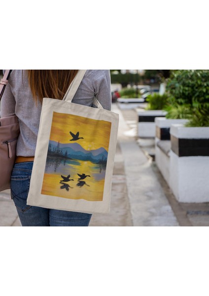 Maligne Gölü, Jasper Milli Parkı, Kanada Tote Çanta - Şirin Tote Çanta, Tote Çanta, Estetik Tote Çanta, Estetik Tote Çanta, Hediye Tote Çanta modelleri