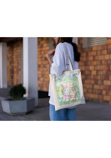 Güneşte Sevimli Kediler Tote Çantası - Sevimli Tote Çantalar, En Iyi Tote Çantalar, Kitap Çantası, Alışveriş Çantası, Estetik Tote Çantalar