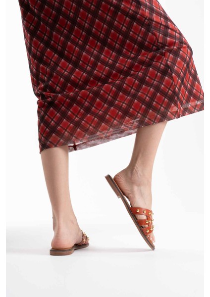 Loose Kiremit Hakiki Deri Terlik