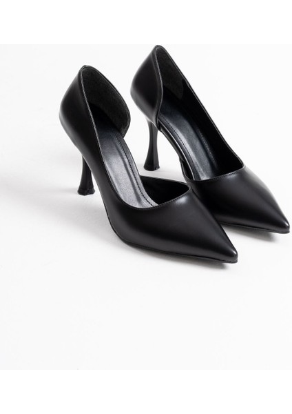 Angela Kadın Siyah Cilt Topuklu Ayakkabı fiyatları