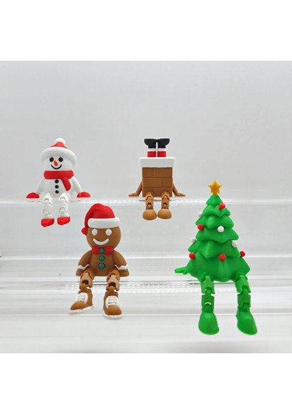Yılbaşı 4’lü Dekoratif Figür Seti – Kardan Adam, Zencefilli Kurabiye, Noel Bacası ve Çam Ağacı fiyatları