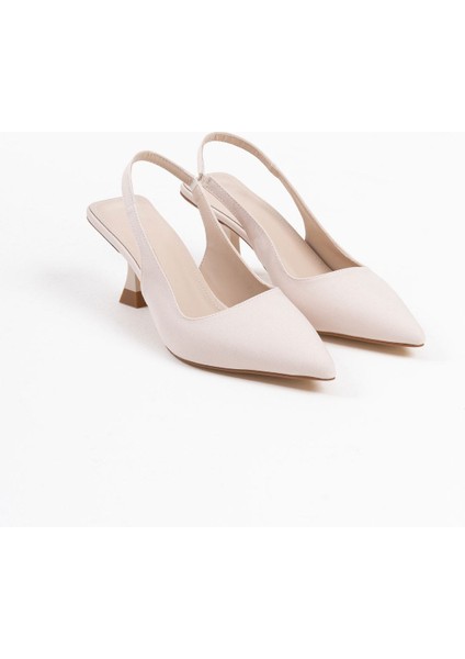 Angelica Kadın Bej Saten Topuklu Ayakkabı fiyatları