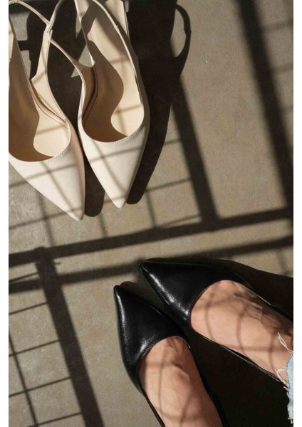 Angelica Kadın Bej Saten Topuklu Ayakkabı