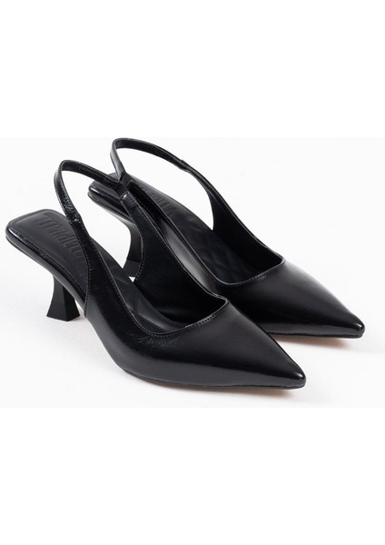 Angelica Kadın Siyah Kırışık Rugan Topuklu Ayakkabı fiyatları