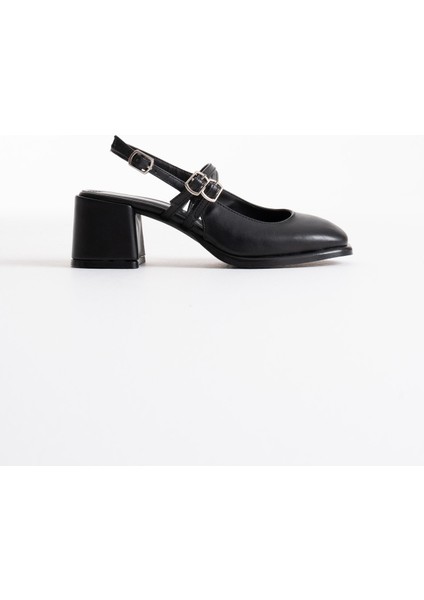 Faye Siyah Cilt Kadın Topuklu Ayakkabı