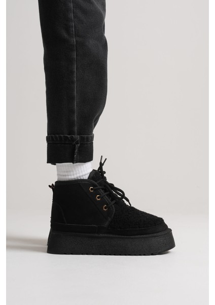 Loana Siyah Kürklü Kadın Kışlık Kalın Tabanlı Bot indirimleri