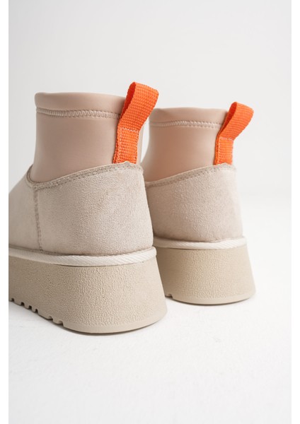Nadia Kadın Bej Kışlık Içi Kürklü Kalın Taban Bot
