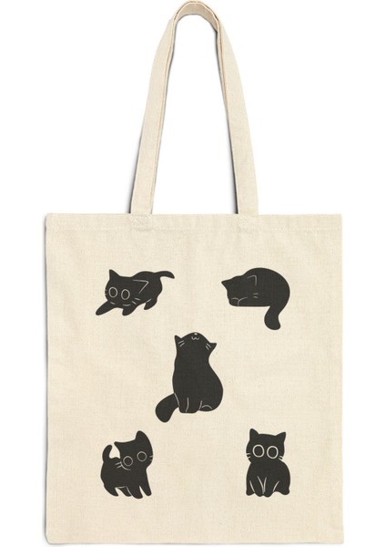 Funky Black Cats Tote Çanta - Sevimli Tote Çanta, Estetik Tote Çanta, Yeniden Kullanılabilir Çanta modelleri