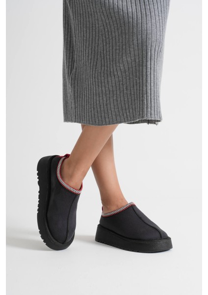 Elsa Kadın Siyah Kışlık Kürklü Terlik fırsatları