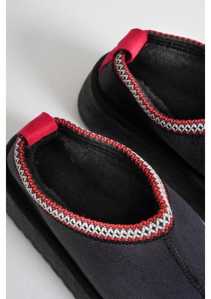 Elsa Kadın Siyah Kışlık Kürklü Terlik