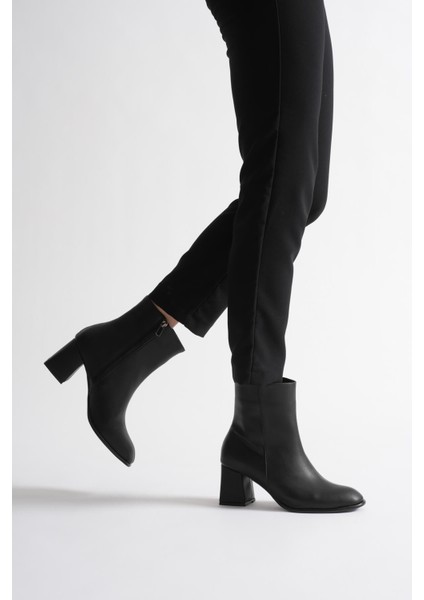 Lucinda Kadın Kışlık Siyah Kalın Topuklu Bot