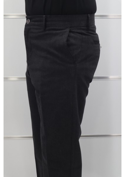 Fistan Store Erkek Düz Yüksek Bel Rahat Kesim Yandan Cepli Boru Paça Büyük Beden Kışlık Keten Pantolon modelleri