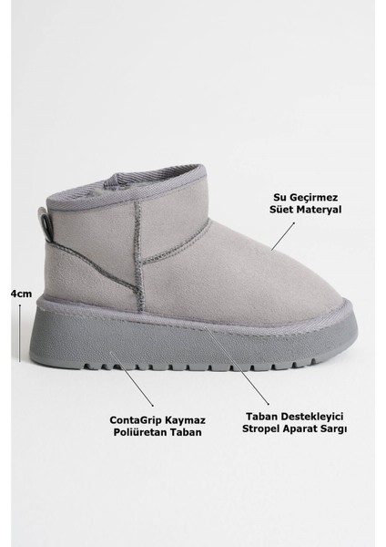 Alina Kadın Gri Kışlık Kürklü Bot modelleri