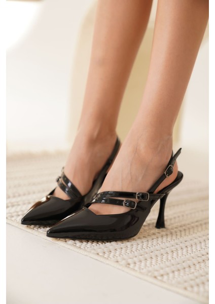 Lenora Kadın Siyah Rugan Topuklu Ayakkabı fiyatları