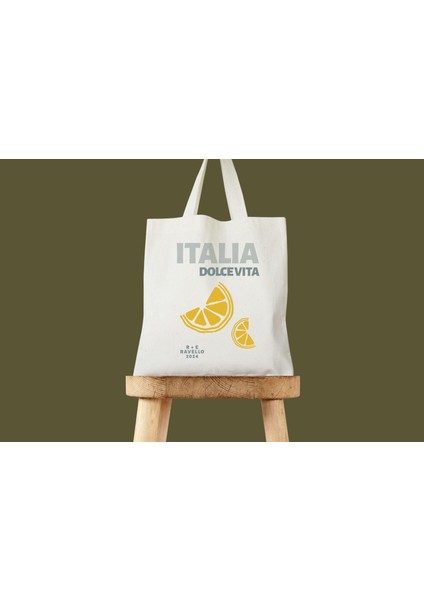 Italya Düğün Çantası: Narenciye Limon Desenli (Pamuklu Kanvas) fiyatları