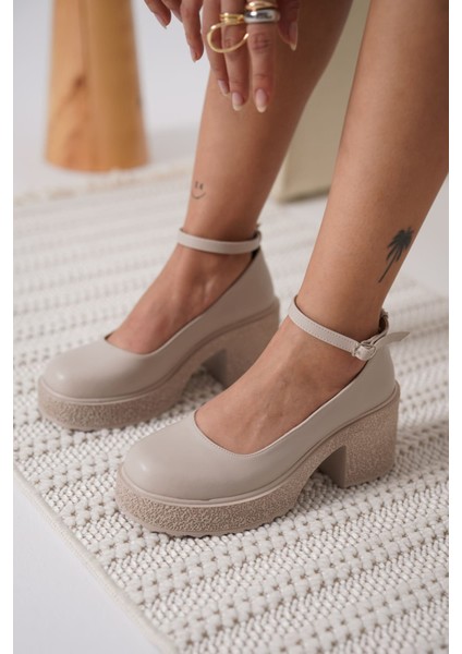 Marla Kadın Bej Bilekten Baretli Günlük Ayakkabı