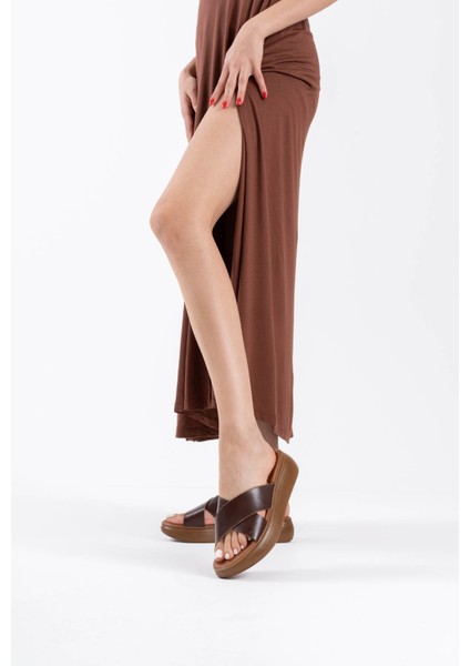 Fayn Acı Kahve Hakiki Deri Terlik modelleri