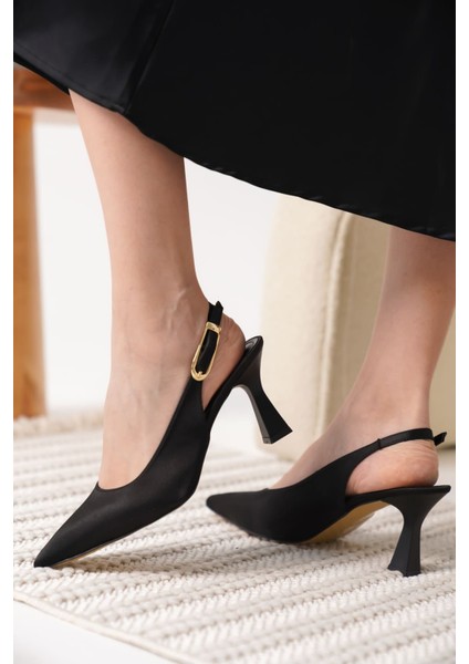 Ophelia Kadın Siyah Saten Topuklu Ayakkabı fiyatları