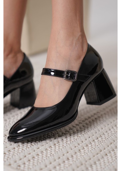 Kelly Siyah Rugan Kadın Topuklu Ayakkabı modelleri