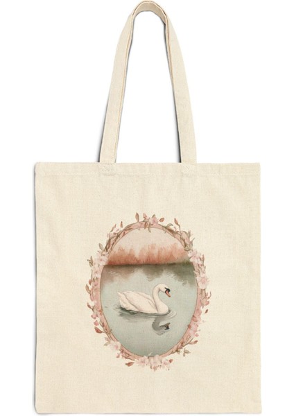 Pembe Kuğu Tote Çanta - Şirin Tote Çantalar, Tote Çanta, Kanvas Çanta, Kitap Çantası, Alışveriş Çantası, En Iyi Tote Çanta, Estetik Tote Çanta, Estetik Tote Çanta fiyatları