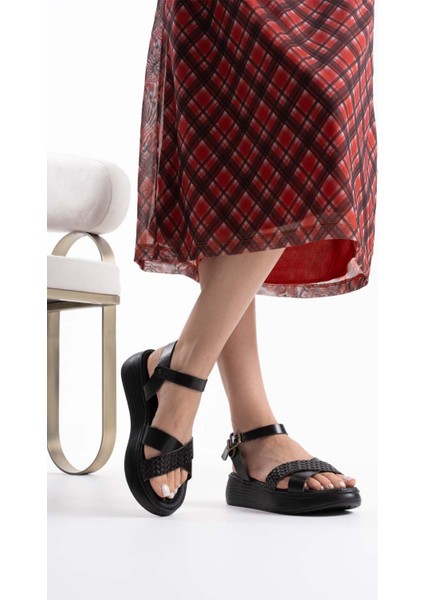 Orwell Siyah Hakiki Deri Sandalet fırsatları