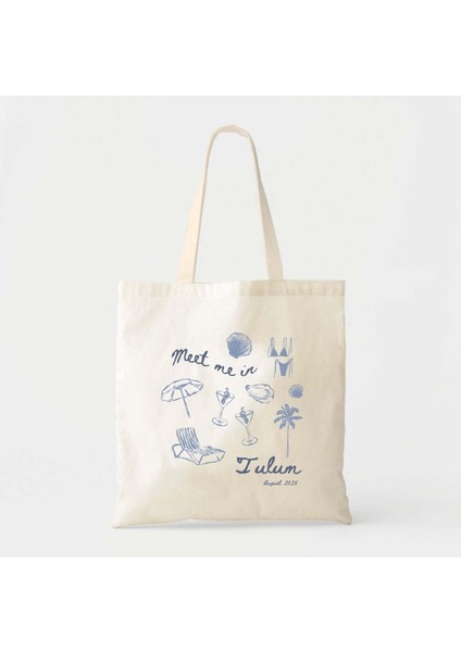 Bekarlığa Veda Partisi Çantası: El Çizimi Plaj Tasarımı - Pamuklu Kanvas fiyatları