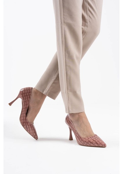 Harper Kadın Somon Kroko Rugan Stiletto indirimleri