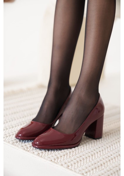 Pensy Bordo Rugan Kadın Topuklu Ayakkabı fiyatları