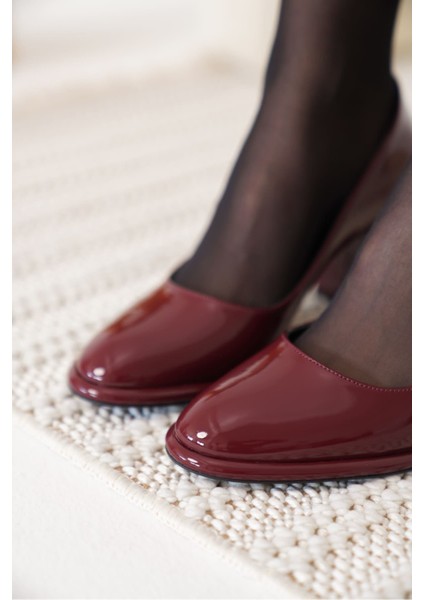 Pensy Bordo Rugan Kadın Topuklu Ayakkabı modelleri