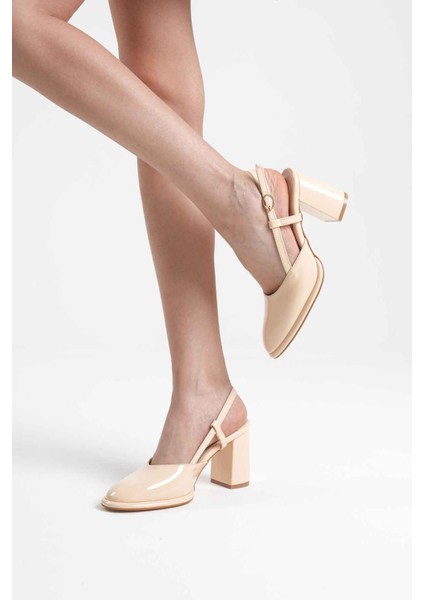 Denma Açık Sarı Rugan Kadın Topuklu Ayakkabı indirimleri