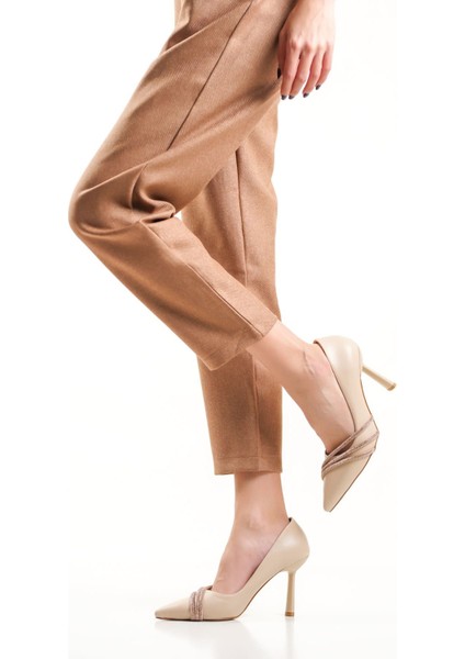 Sonya Nude Taşlı Kadın Ayakkabı