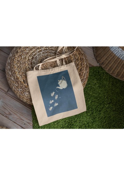 Sihirli Çaydanlık Tavşan Tote Çantası - Kitap Çantası, Kanvas Tote Çanta, Tote Çanta, En Iyi Tote Çanta, Estetik Tote Çanta, Estetik Tote Çanta, Tavşan Tote Çanta fiyatları