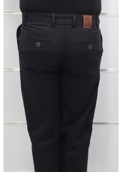 Fistan Store Erkek Düz Yüksek Bel Rahat Kesim Yandan Cepli Boru Paça Büyük Beden Kışlık Keten Pantolon indirimleri