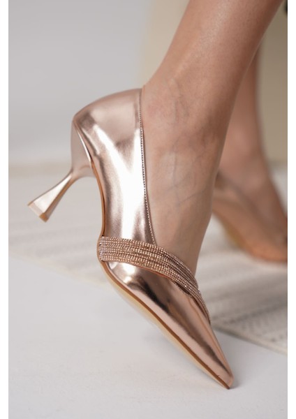 Klay Rose Gold Rugan Kadın Topuklu Ayakkabı