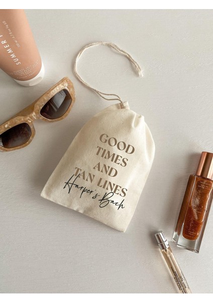 Kişiselleştirilmiş Bekarlığa Veda Hediye Çantası: Muslin, Iyi Zamanlar ve Bronzluk Izleri fiyatları