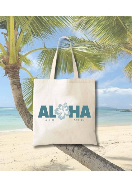 Düğün Tote Çantası: Hawaii Adası Tasarımı (Kanvas, Iki Boyut) fiyatları