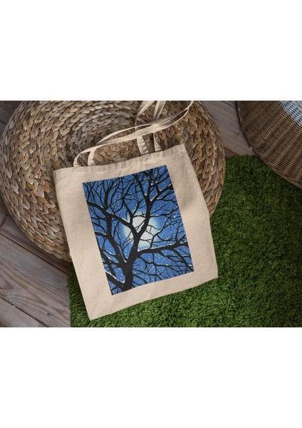 Starlight Branches Tote Çanta - Şirin Tote Çanta, Estetik Tote Çanta, Hediye Tote Çanta, Kanvas Çanta, En Iyi Tote Çantalar, Tote Çanta, Estetik Tote Çanta