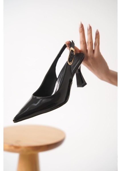 Ophelia Kadın Siyah Rugan Topuklu Ayakkabı fiyatları