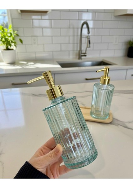 2 Li Gold Luxury Bambu Standlı Cam Sıvı Sabunluk & Deterjanlık – Tezgah Üstü Banyo, Mutfak, Lavabo fırsatları