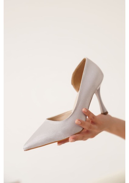 Angela Kadın Gümüş Topuklu Ayakkabı