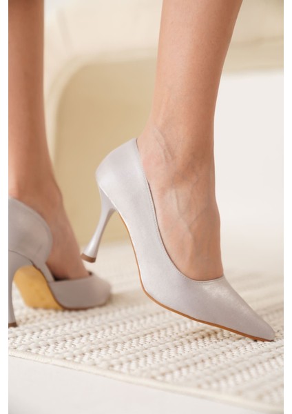 Angela Kadın Gümüş Topuklu Ayakkabı