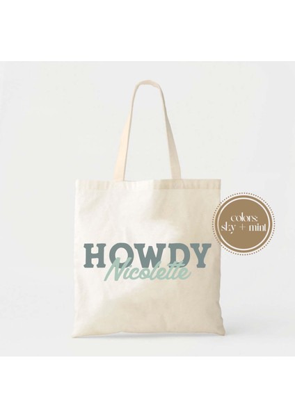 Howdy Rodeo Tote Çanta: Disko Kovboy Tasarımı (Pamuklu, Kişiselleştirilmiş) fiyatları