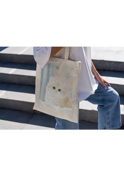Sevimli Kedi Tote Çantası - Şirin Tote Çantalar, En Iyi Tote Çantalar, Estetik Kitap Çantaları, Alışveriş Çantaları, Şirin Çantalar, En Iyi Çantalar, Kedi Tote Çantaları